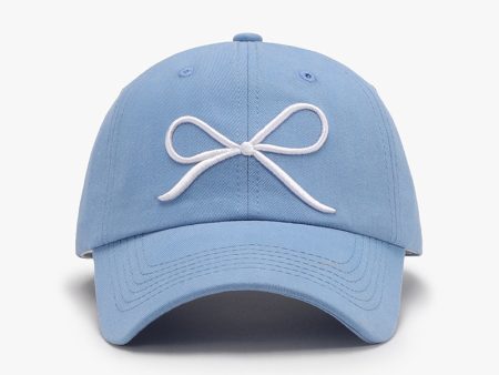 Bow Embroidered Cotton Baseball Cap Cheap