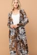 And The Why Leopard Kimono Open Front Longline Cardigan Sale