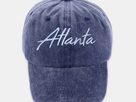 Zenana Washed ATLANTA Embroidered Baseball Cap Online Sale