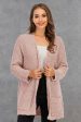 Angel Wings Pocketed Open Front Long Sleeve Cardigan Discount