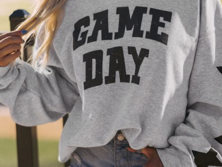 Black Game Day Graphic Rugby Football Season Sweatshirt Online now