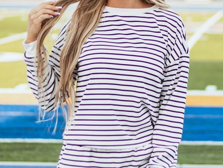 Black Stripe Textured 3 4 Sleeve Top and Shorts Set Cheap