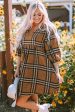 Brown Plaid Pattern Empire Waist Babydoll Dress Online Hot Sale