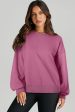 Valerian Solid O Neck High Low Hem Pullover Sweatshirt For Discount