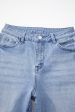 Beau Blue Mineral Wash Raw Hem High Waist Flared Jeans Online