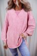 Strawberry Pink Mineral Wash Drop Shoulder Pullover Sweatshirt Online Sale