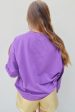 Tillandsia Purple GAME DAY Rugby Chenille Embroidered Pullover Sweatshirt Discount