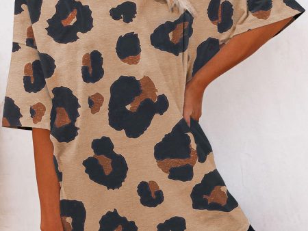 Boyfriend Leopard Print Loose T Shirt For Sale