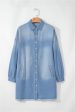 Beau Blue Risen Medium Washed Denim Shirt Dress Online