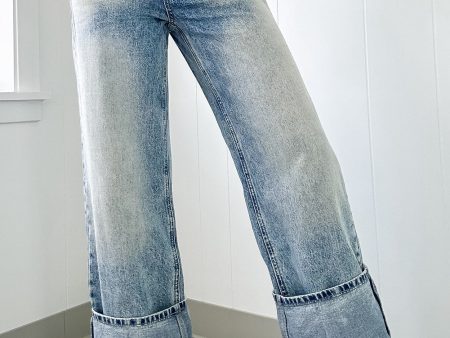 Myosotis High Rise Button Zip Fly Medium Wash Jeans Online now