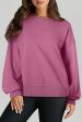 Valerian Solid O Neck High Low Hem Pullover Sweatshirt For Discount