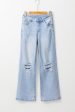 Beau Blue Vintage Light Wash Distressed Flare Jeans For Cheap