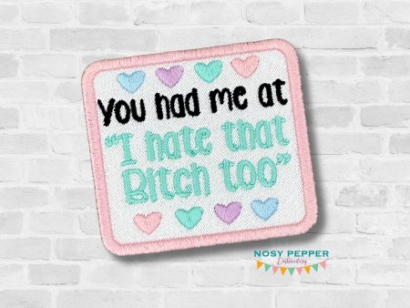 You Had Me At patch (2 sizes included) machine embroidery design DIGITAL DOWNLOAD Sale