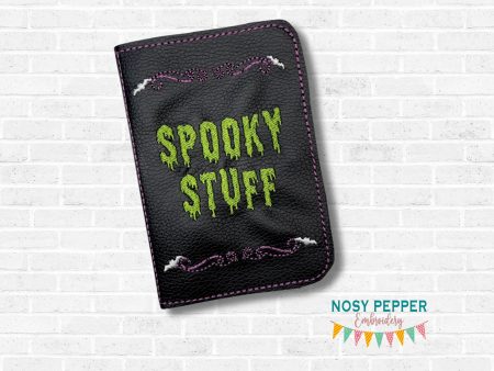 Spooky Stuff Notebook Cover (2 sizes available) machine embroidery design DIGITAL DOWNLOAD For Sale