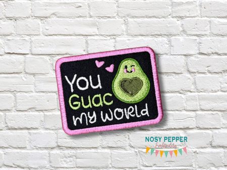 Guac My World patch (2 sizes included) machine embroidery design DIGITAL DOWNLOAD Online Sale