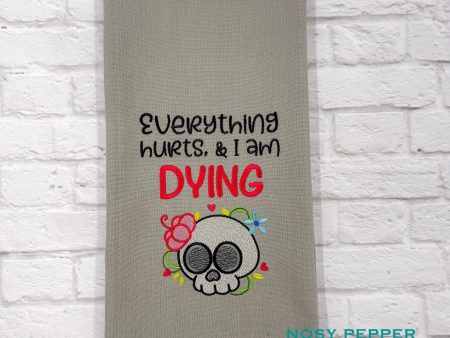 Everything Hurts Sketchy machine embroidery design (4 sizes included) DIGITAL DOWNLOAD Hot on Sale