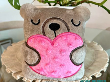 Heart Bear stuffie (5 sizes included) machine embroidery design DIGITAL DOWNLOAD Online Hot Sale