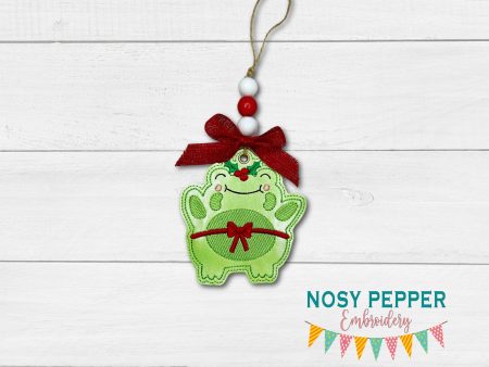 Mistle-Toad ornament bag tag bookmark machine embroidery design DIGITAL DOWNLOAD Cheap