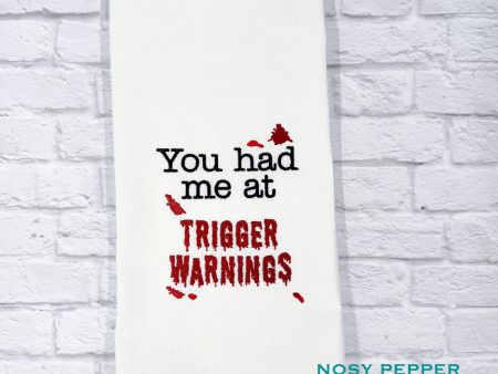 Trigger Warnings machine embroidery design (5 sizes included) DIGITAL DOWNLOAD on Sale