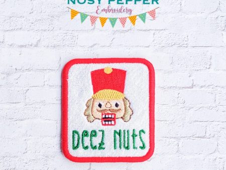 Deez Nuts patch machine embroidery design (2 sizes included) DIGITAL DOWNLOAD For Discount