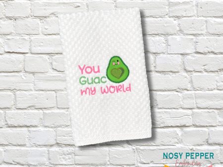 Guac My World applique machine embroidery design (4 sizes included) DIGITAL DOWNLOAD For Sale