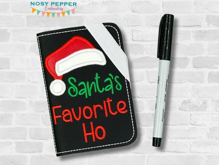 Santas Favorite Ho applique Notebook Cover (2 sizes available) machine embroidery design DIGITAL DOWNLOAD Online now