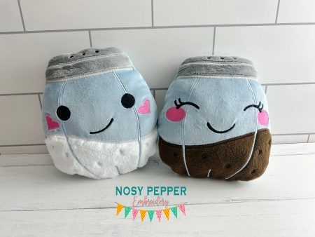 Salt & Pepper stuffie set (2 designs and 6 sizes included) machine embroidery design DIGITAL DOWNLOAD Supply