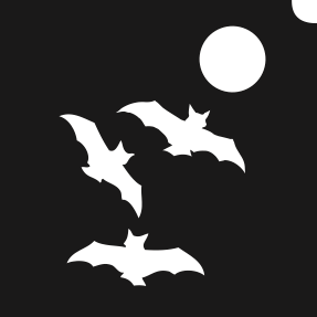 Glitter Tattoo Stencil Night Bats Halloween 24 - 5 Pack Fashion